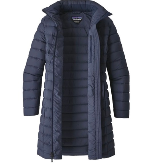 PATAGONIA Women’s Silent Down Hooded Parka Navy Bl - Picture 2 of 7
